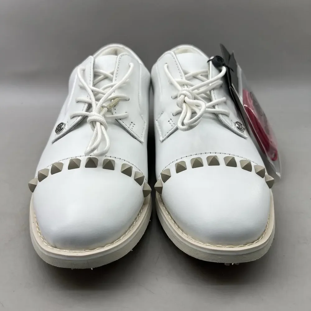 G/Fore Gallivanter Studded Golf Shoes Women Size 6 White Spikeless Sneakers NEW